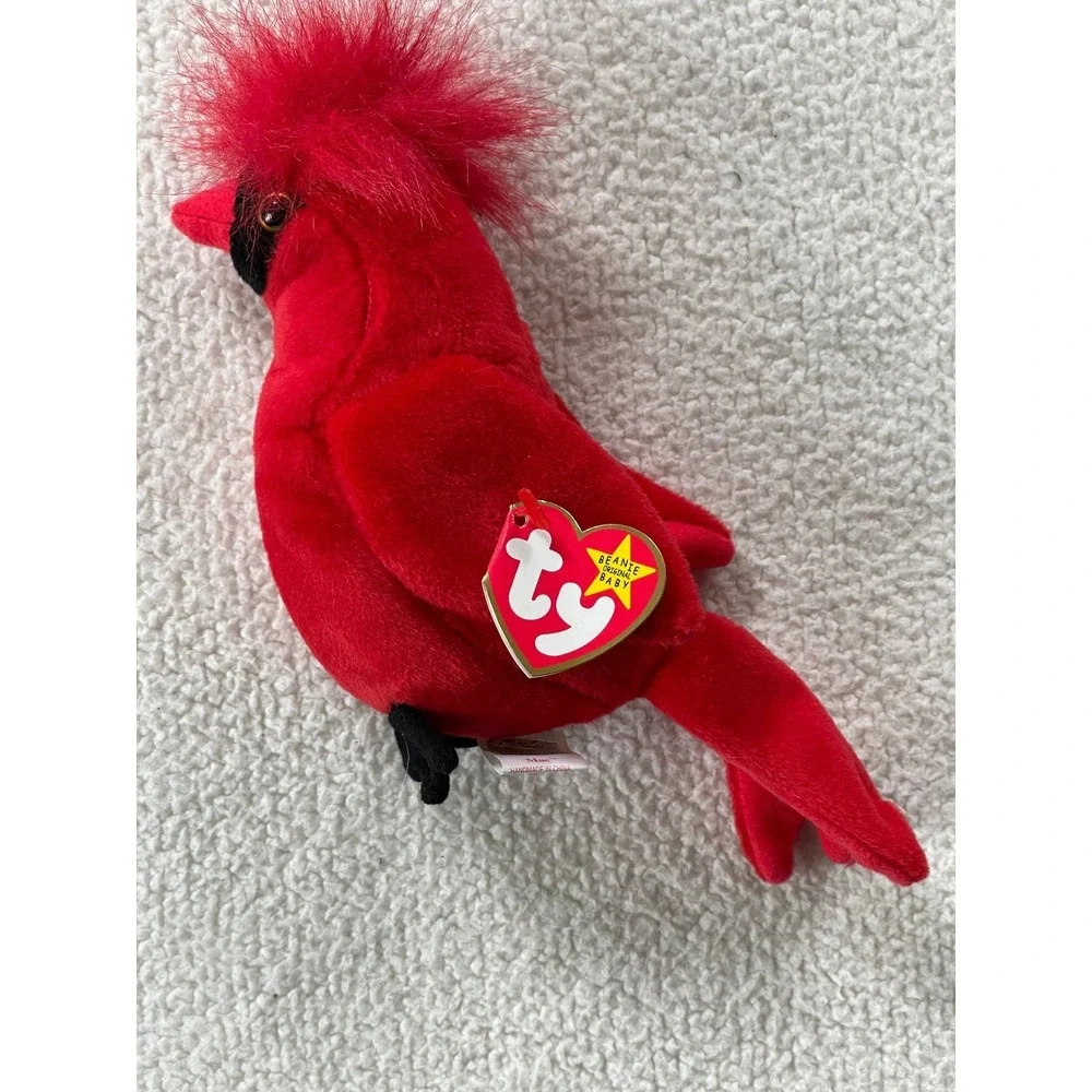 Ty Kids‎ OS Beanie Baby Mac Cardinal Red Plush Bird 1999 Collectible 4225